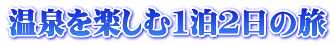 温泉を楽しむ１泊２日の旅 